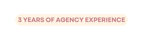 3 YEARS OF AGENCY EXPERIENCE